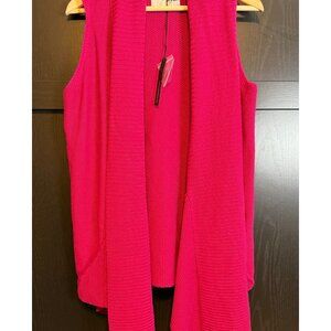 Michael Stars Wool Cashmere Shawl Collar Sleeveless Fuchsia Sweater Size 2 Soft